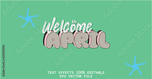 editable april effect text