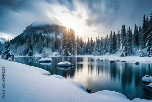 sunrise in the winter mountains © Pretty Panda