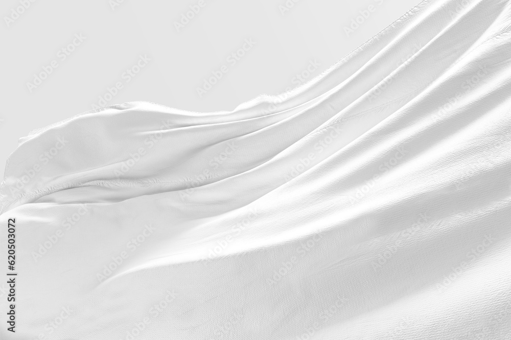Texture of white fabric on a light background