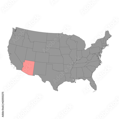 Arizona state map. Vector illustration.