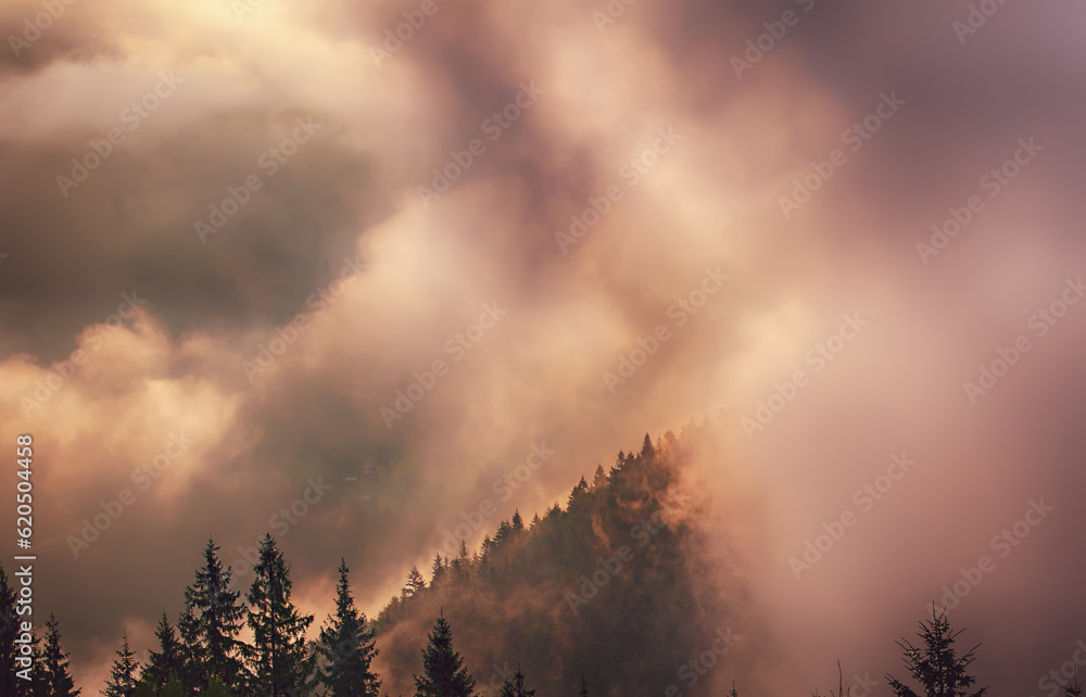 Fototapeta premium Misty mountain landscape