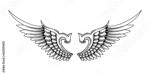 vector angel wings tribal tattoo