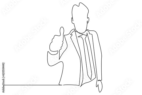 businessman manager suit nice like okey sign line art