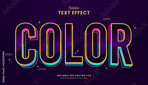 decorative editable memphis text effect vector design