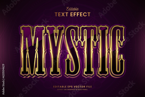 decorative editable violet mystic text effect vector design