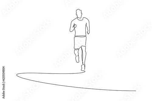 muscular athlete man walking outside running lifestyle active activity line art