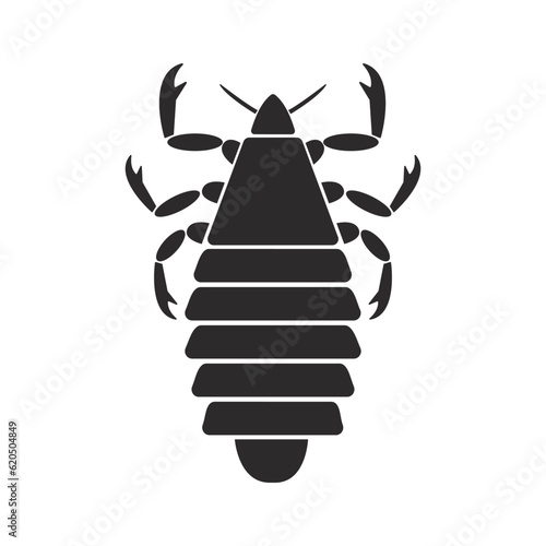 Insect order phtiraptera louse geometric icon vector illustration