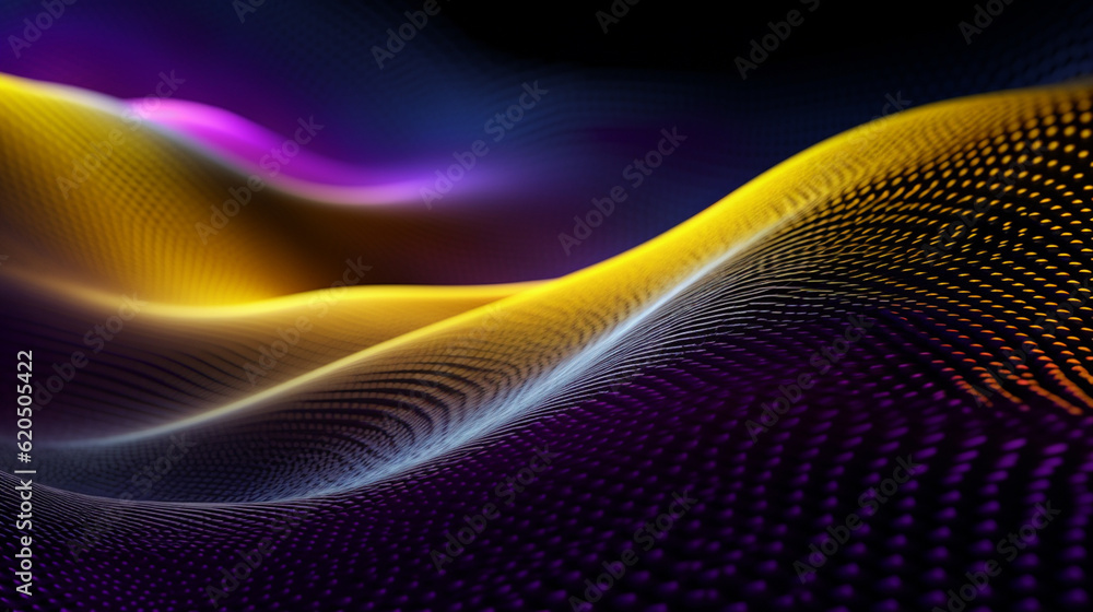 Abstract Futuristic Modern Wave Dots Background or Wallpaper in Vivid Purple, Yellow, and Blue Hues - 3D Texture and Neon Shimmer - Mermaid Scales Effect - Generative AI Abstract Futuristic Modern Wave Dots Background or Wallpaper in Vivid Purple, Yellow, and Blue Hues - 3D Texture and Neon Shimmer - Mermaid Scales Effect - Generative AI