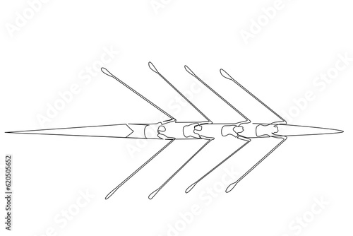 canoe boat kayak group together extreme water sport racing lifestyle line art