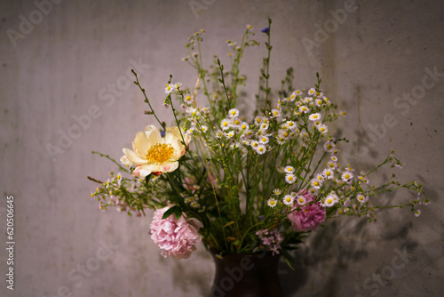 bunch of colorful flowers in a vase 