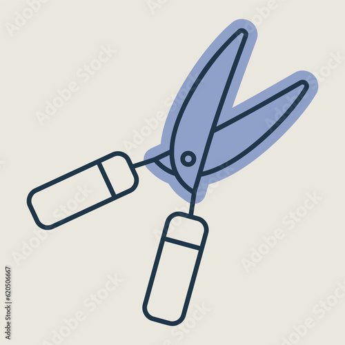 Garden shears vector icon, hedge shears sign