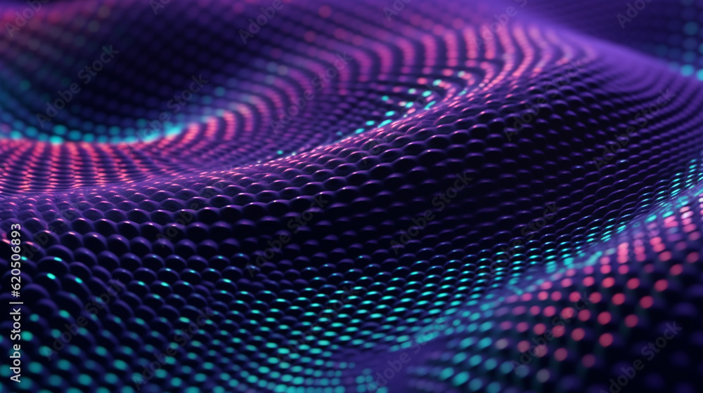 Abstract Futuristic Modern Wave Dots Background or Wallpaper in Vivid Purple and Blue Hues - 3D Texture and Opalescent Shimmer - Rolling Waves Effect - Generative AI Abstract Futuristic Modern Wave Dots Background or Wallpaper in Vivid Purple and Blue Hues - 3D Texture and Opalescent Shimmer - Rolling Waves Effect - Generative AI