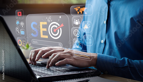 Tableau sur toile business people use SEO tools, Unlocking online potential
