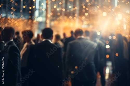Blurred background of corporate event and conference, business, blurry. ai generative