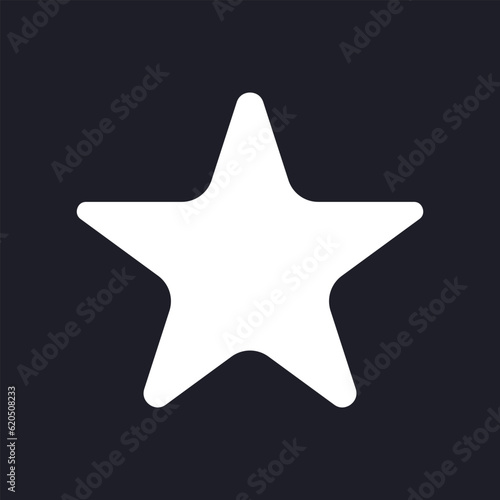 Star dark mode glyph ui icon. Choose favourite products. Evaluation online. User interface design. White silhouette symbol on black space. Solid pictogram for web  mobile. Vector isolated illustration