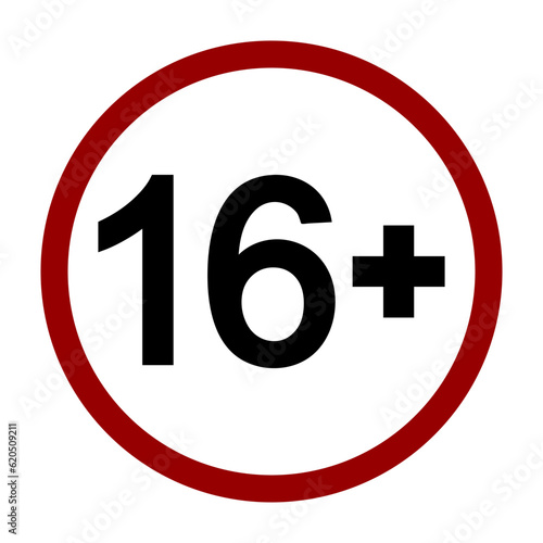 Under 16 years sign prohibition symbol.