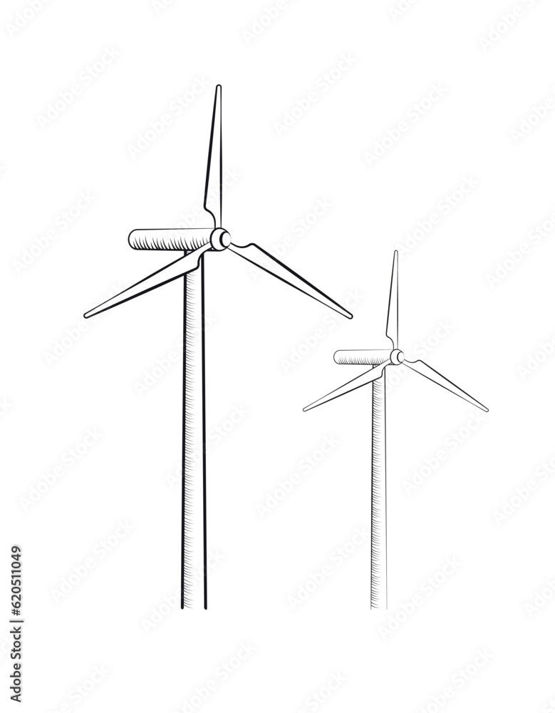 Wind turbines flat chalk element design. Energy generation. Editable pictogram isolated on white background. Creative and customizable clipart. Vector illustration for brochure, poster decoration Wind turbines flat chalk element design. Energy generation. Editable pictogram isolated on white background. Creative and customizable clipart. Vector illustration for brochure, poster decoration