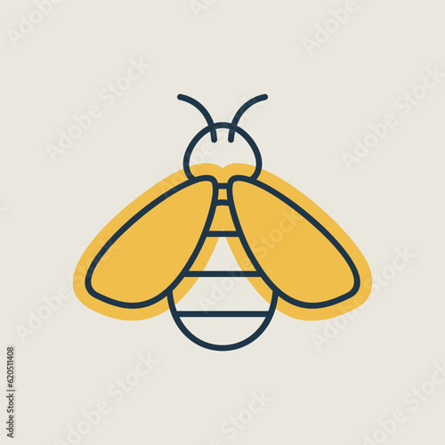Honey bee vector icon. Farm animal sign