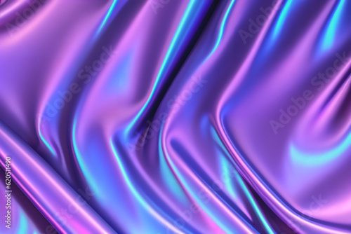 Abstract background fluid waving, holographic color, glossy and glowing, Iridescent Texture. - Generative AI