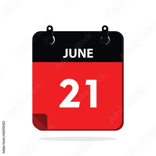 calender icon, 21 june icon with white background