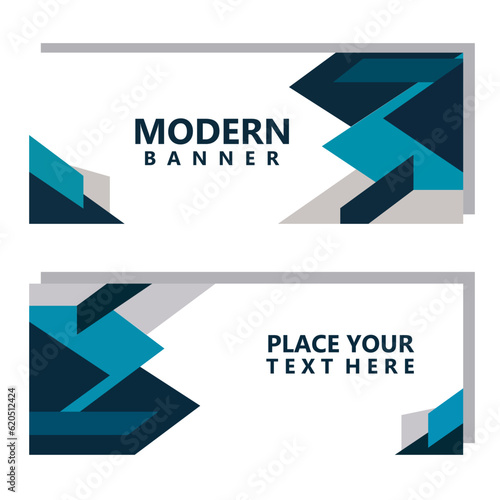 Abstract background geometric taper banner design vector