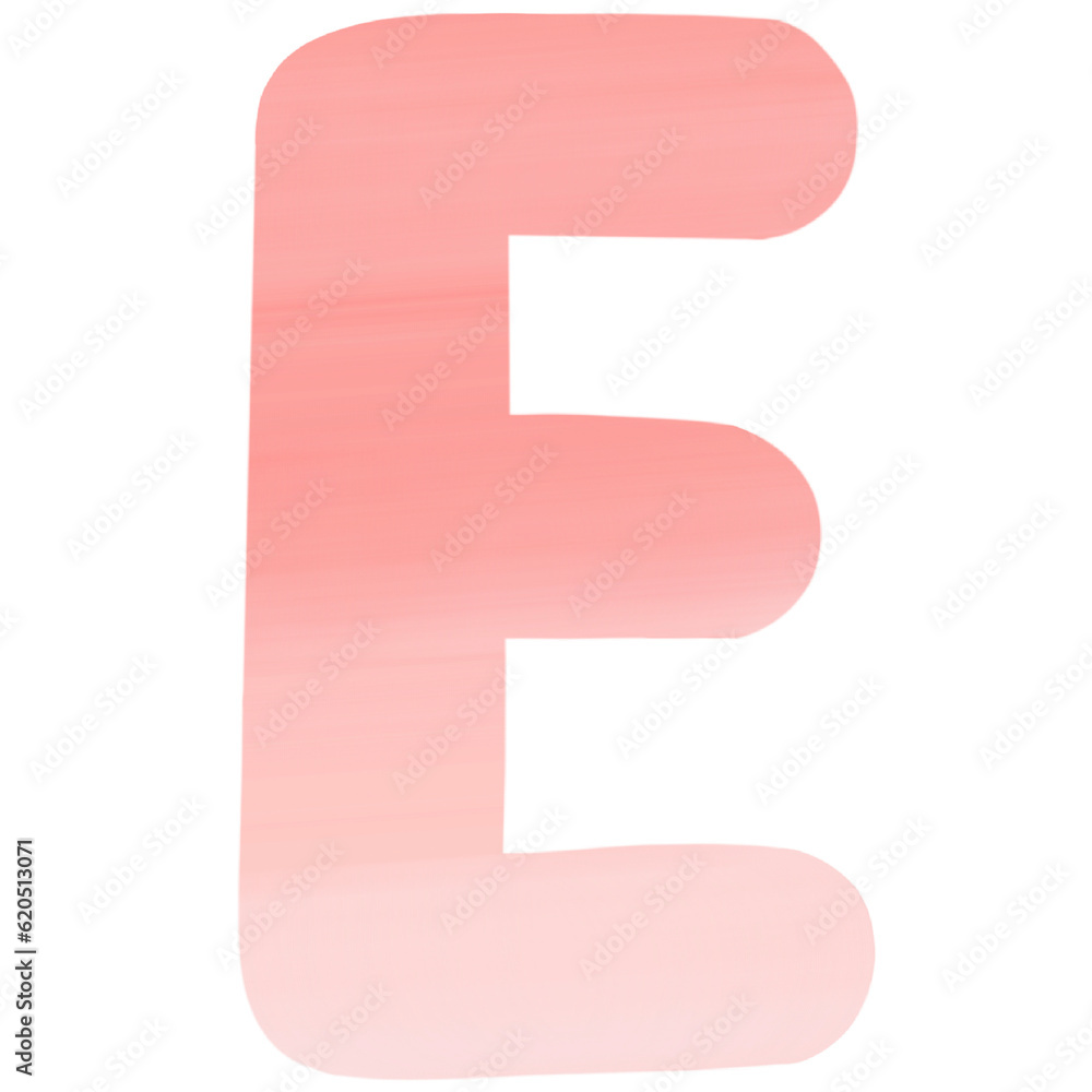 Red and pink gradient letter, Watercolor pattern, Hand drawn Red and pink gradient letter, Watercolor pattern, Hand drawn