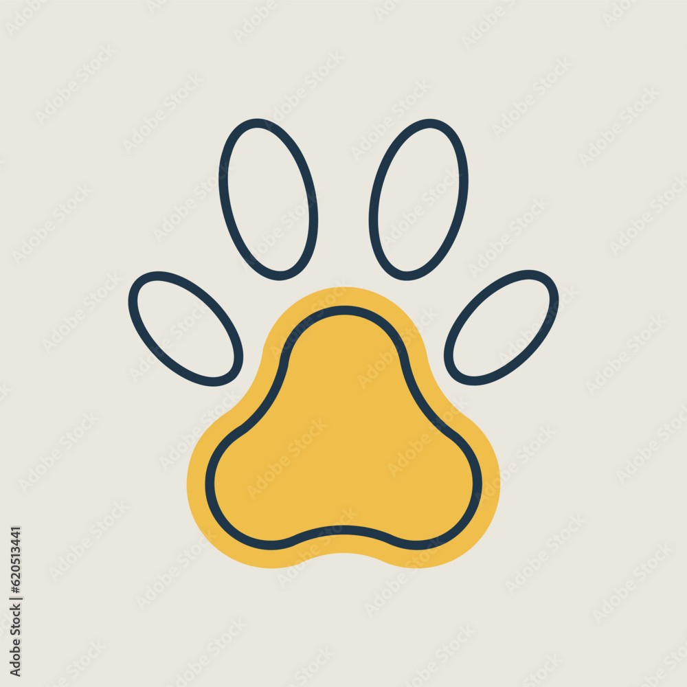 Paw vector isolated icon. Pet animal sign Paw vector isolated icon. Pet animal sign