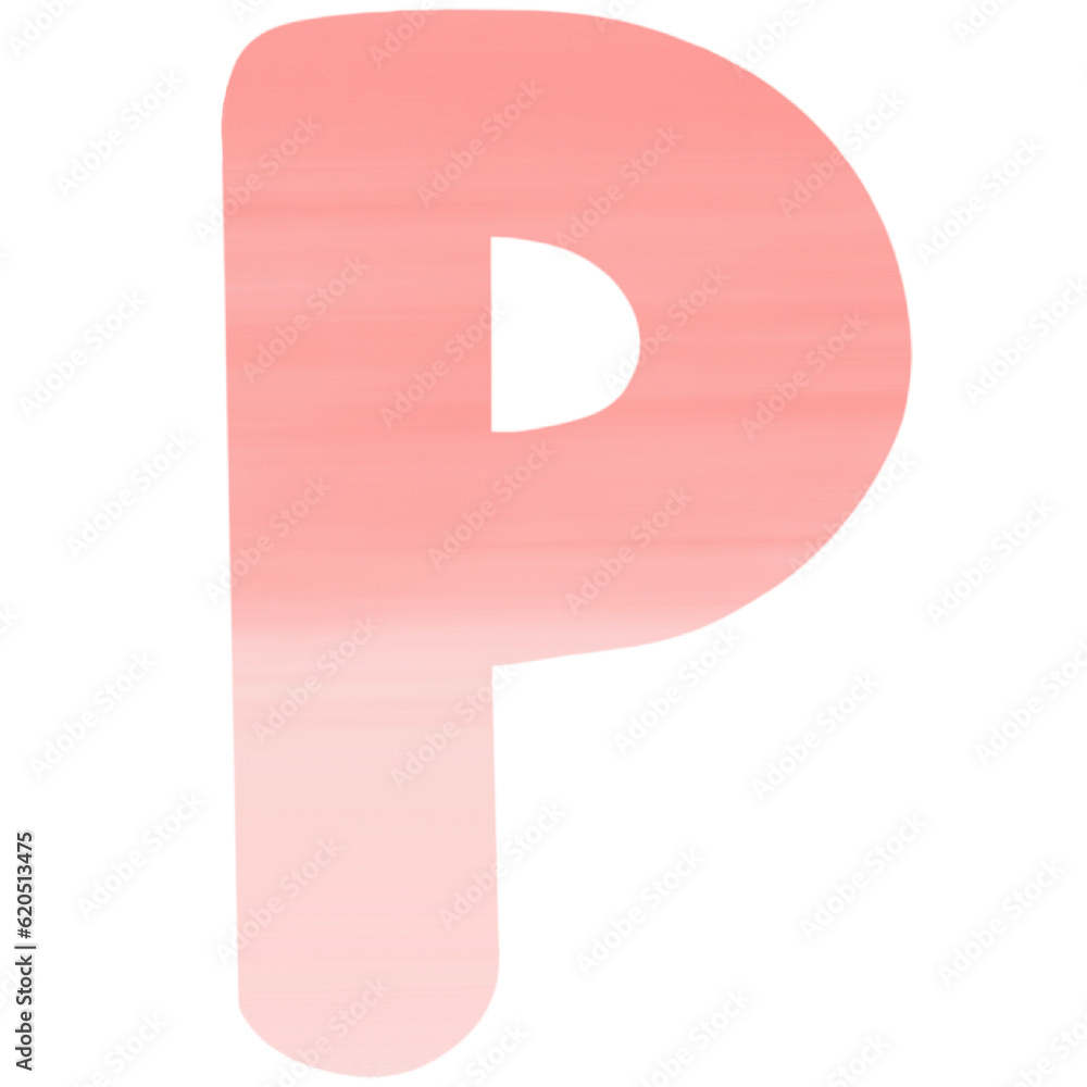 Red and pink gradient letter, Watercolor pattern, Hand drawn Red and pink gradient letter, Watercolor pattern, Hand drawn