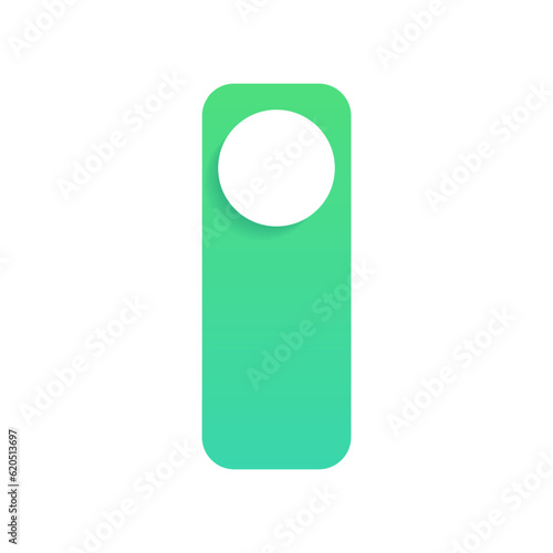 Green rectangle with blank circle vector design element. Abstract customizable symbol for infographic with blank copy space. Editable shape for instructional graphics. Visual presentation component
