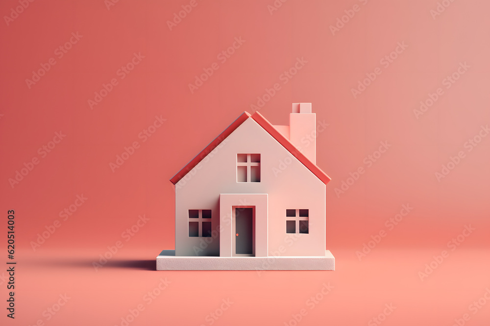 3d minimalist modern house Made with Generative AI 3d minimalist modern house Made with Generative AI