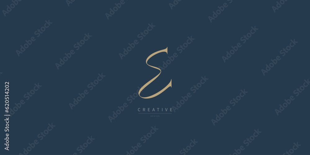 Unique letter E logo design. Luxury initial monogram. Creative elegant design letter E Unique letter E logo design. Luxury initial monogram. Creative elegant design letter E