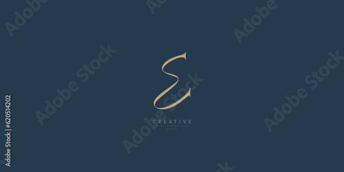 Unique letter E logo design. Luxury initial monogram. Creative elegant design letter E