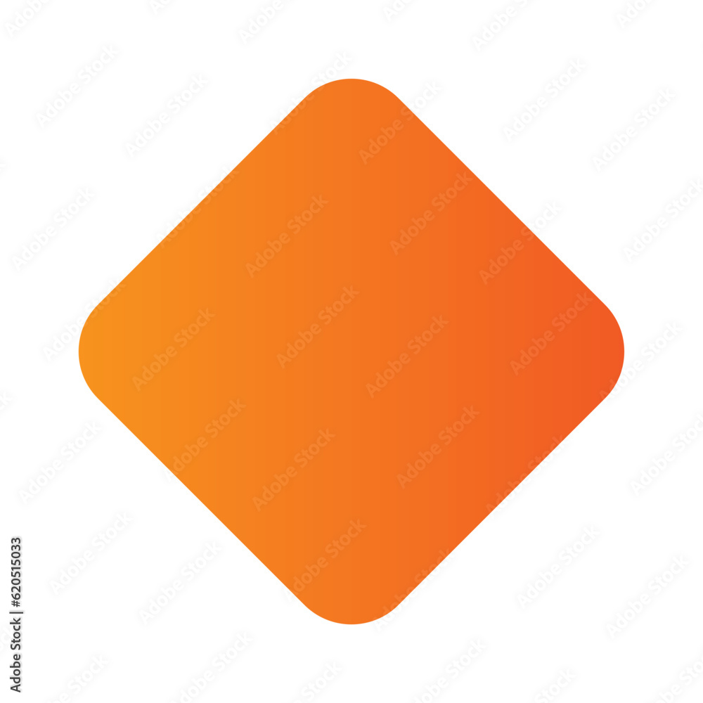 Orange gradient rhombus with rounded corners brochure element design. Vector illustration with empty copy space for text. Editable shapes for poster decoration. Creative and customizable frame Orange gradient rhombus with rounded corners brochure element design. Vector illustration with empty copy space for text. Editable shapes for poster decoration. Creative and customizable frame