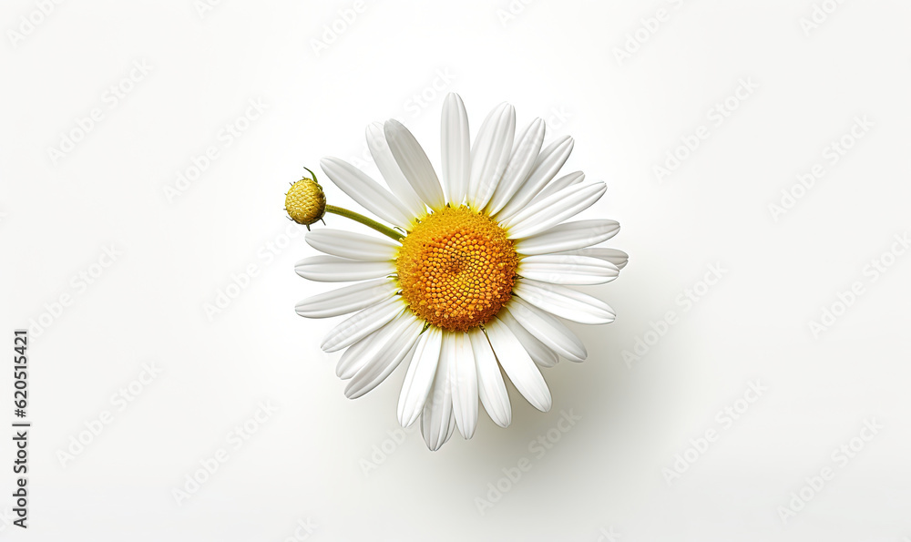 a white and yellow flower on a white background with a yellow center. generative ai a white and yellow flower on a white background with a yellow center. generative ai