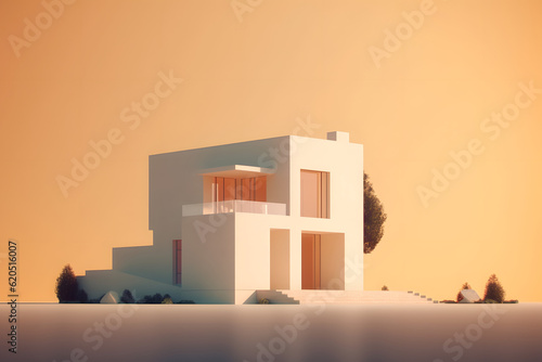 3d minimalist modern house Made with Generative AI