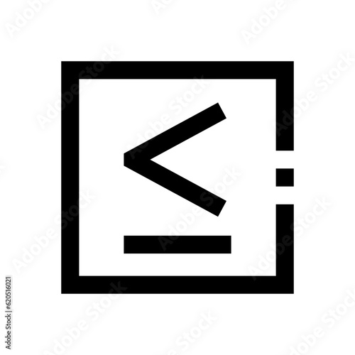 is less than or equal to outline icon