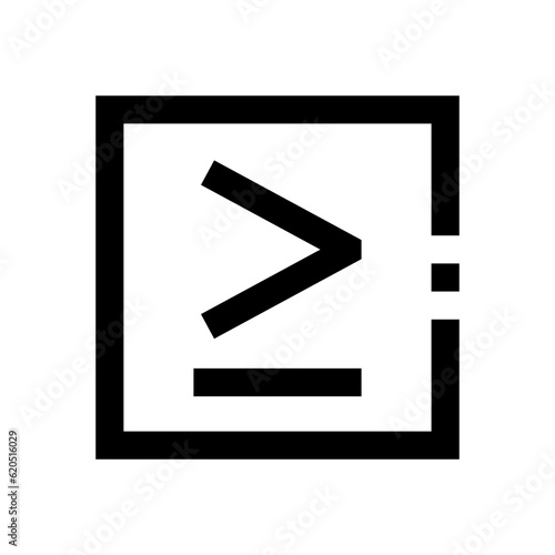 is greater than or equal to outline icon