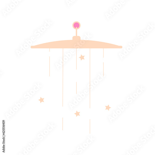 Hanging rotating toy for cot vector design element. Abstract customizable symbol for infographic with blank copy space. Editable shape for instructional graphics. Visual data presentation component