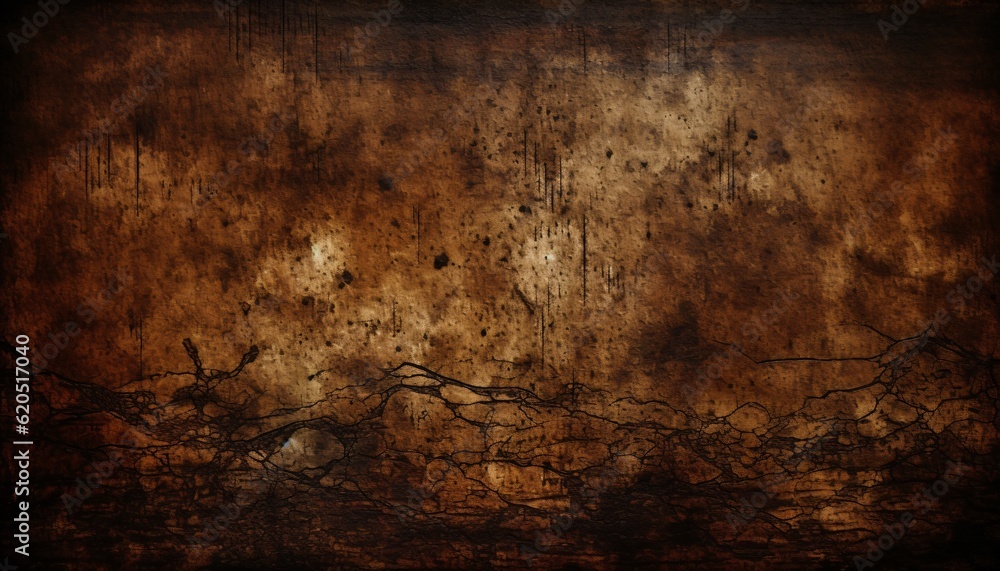 Dark brown grunge texture background, Generative AI