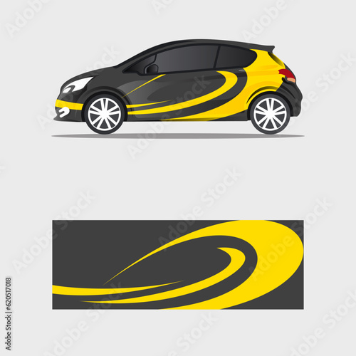wrapping car decal golden luxury design vector