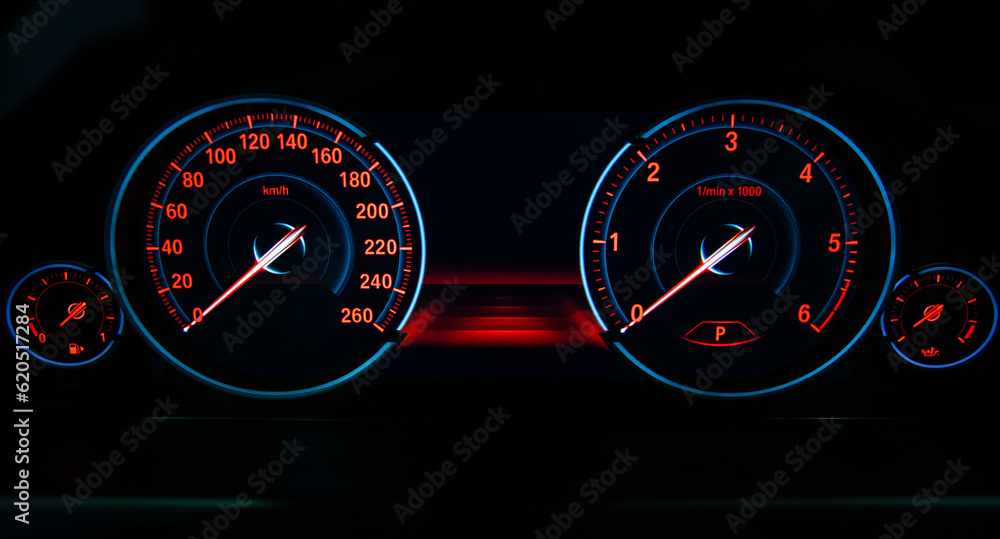 Fototapeta premium Closeup of car dashboard