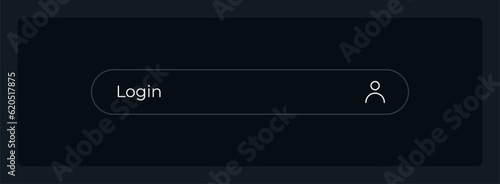 Login field UI element template. Enter username. Editable isolated vector dashboard component. Flat user interface. Visual data presentation. Web design widget for mobile application with dark theme