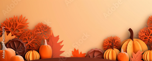 Obraz na płótnie Autumn food and nature graphic design with copy space, AI generated illustration w salonie
