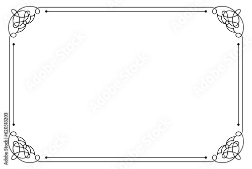 Ornament frame ornate rectangle simple black shape art