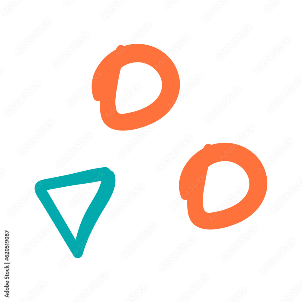 Circles and triangle brochure element design. Simple drawing. Vector illustration with empty copy space for text. Editable shapes for poster decoration. Creative and customizable frame Circles and triangle brochure element design. Simple drawing. Vector illustration with empty copy space for text. Editable shapes for poster decoration. Creative and customizable frame