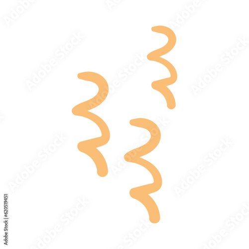 Wavy yellow strokes brochure element design. Primitive art. Vector illustration with empty copy space for text. Editable shapes for poster decoration. Creative and customizable frame