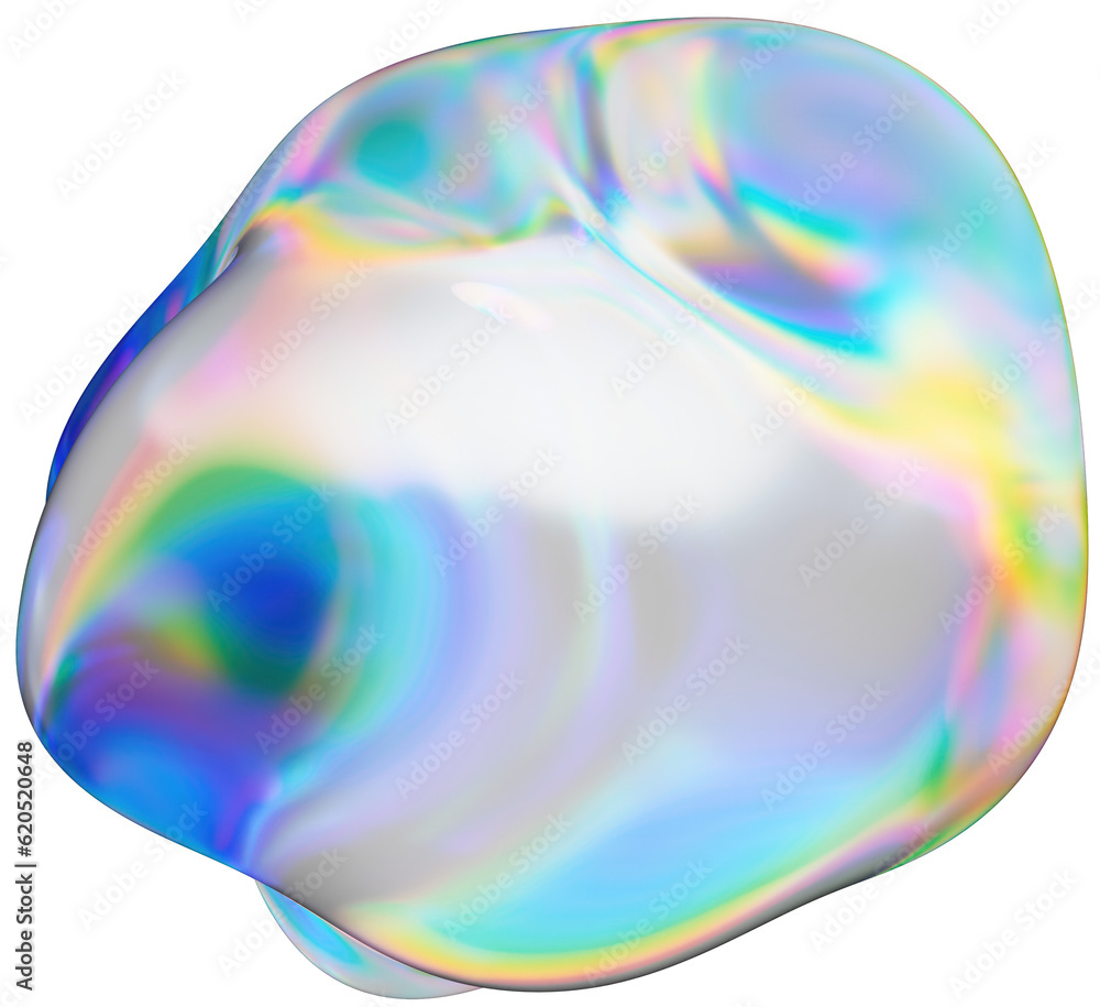 Chromatic dispersion abstract glass shape isolated on transparent background - 3D rendering Chromatic dispersion abstract glass shape isolated on transparent background - 3D rendering