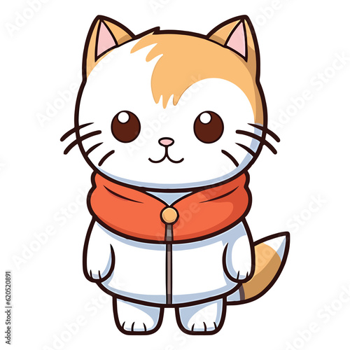 Charming Minskin: Captivating 2D Cat Illustration © pisan