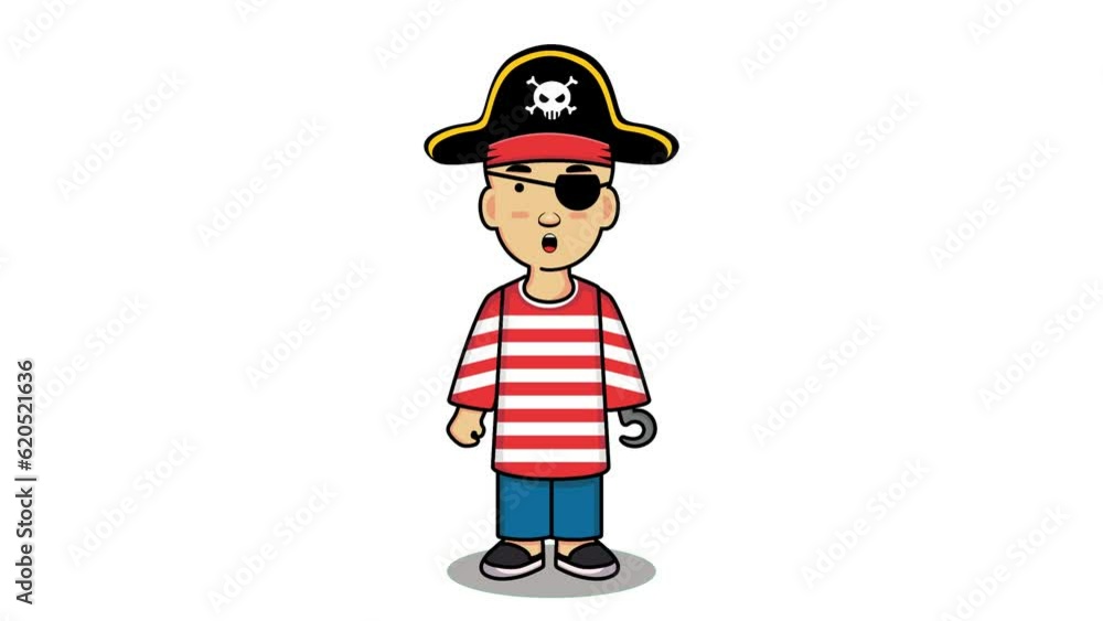 animation of a boy dressed as a pirate animation of a boy dressed as a pirate