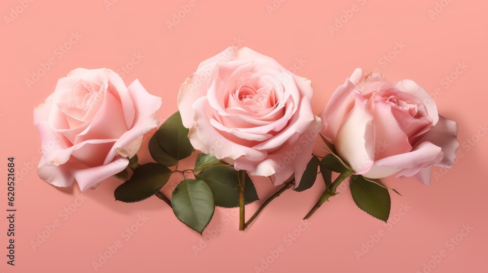 pink roses flowers with pink background